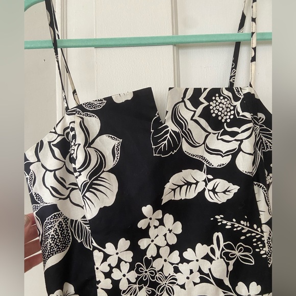 Top shop black and whit belted floral dress size 8 - Picture 3 of 6